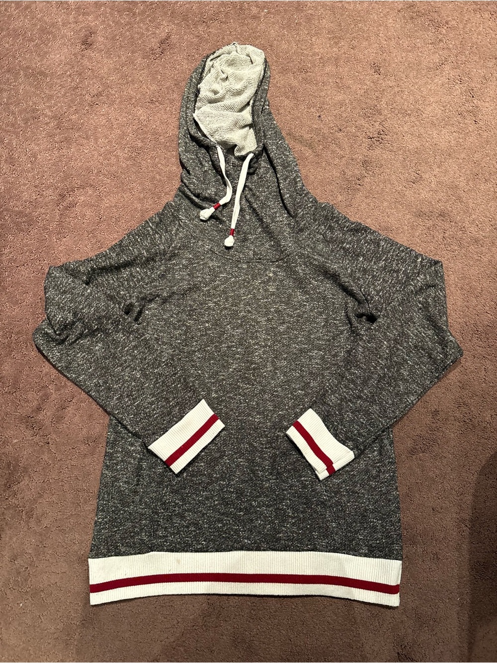 Ardene Black and Heather Gray Knit Hoodie